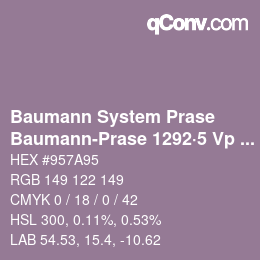 Código de color: Baumann System Prase - Baumann-Prase 1292·5 Vp 1 | qconv.com