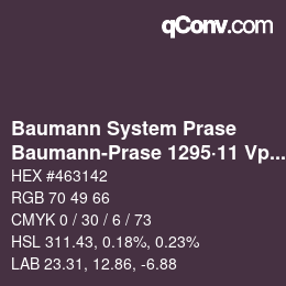 Código de color: Baumann System Prase - Baumann-Prase 1295·11 Vp 1 | qconv.com