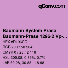 Code couleur: Baumann System Prase - Baumann-Prase 1296·2 Vp-Pv | qconv.com