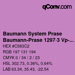 Color code: Baumann System Prase - Baumann-Prase 1297·3 Vp-Pv | qconv.com
