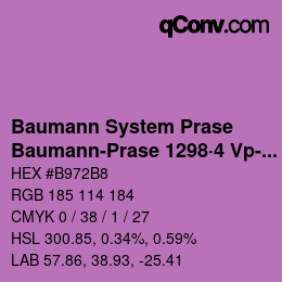 Color code: Baumann System Prase - Baumann-Prase 1298·4 Vp-Pv | qconv.com