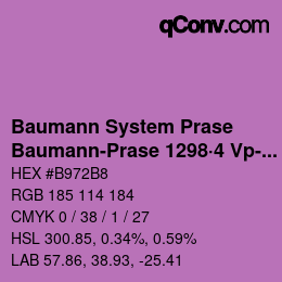 Code couleur: Baumann System Prase - Baumann-Prase 1298·4 Vp-Pv | qconv.com
