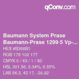 Código de color: Baumann System Prase - Baumann-Prase 1299·5 Vp-Pv | qconv.com
