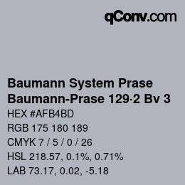 Code couleur: Baumann System Prase - Baumann-Prase 129·2 Bv 3 | qconv.com