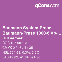 カラーコード: Baumann System Prase - Baumann-Prase 1300·6 Vp-Pv | qconv.com