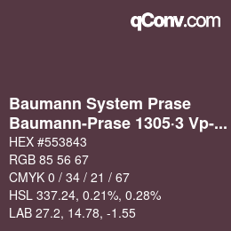 Color code: Baumann System Prase - Baumann-Prase 1305·3 Vp-Pv 1 | qconv.com