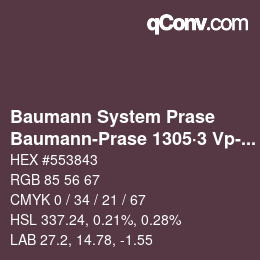 Code couleur: Baumann System Prase - Baumann-Prase 1305·3 Vp-Pv 1 | qconv.com