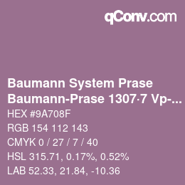 Code couleur: Baumann System Prase - Baumann-Prase 1307·7 Vp-Pv 1 | qconv.com