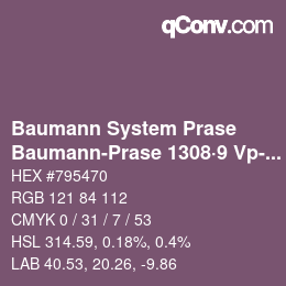 Código de color: Baumann System Prase - Baumann-Prase 1308·9 Vp-Pv 1 | qconv.com