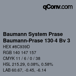 Color code: Baumann System Prase - Baumann-Prase 130·4 Bv 3 | qconv.com