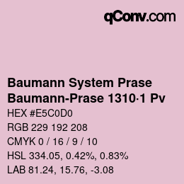 Color code: Baumann System Prase - Baumann-Prase 1310·1 Pv | qconv.com
