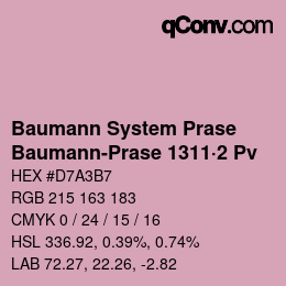 Color code: Baumann System Prase - Baumann-Prase 1311·2 Pv | qconv.com