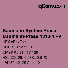 Code couleur: Baumann System Prase - Baumann-Prase 1313·4 Pv | qconv.com