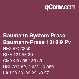 Color code: Baumann System Prase - Baumann-Prase 1318·9 Pv | qconv.com