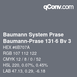 カラーコード: Baumann System Prase - Baumann-Prase 131·6 Bv 3 | qconv.com