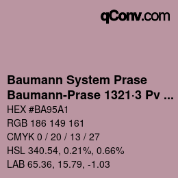 Code couleur: Baumann System Prase - Baumann-Prase 1321·3 Pv 1 | qconv.com