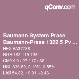 Color code: Baumann System Prase - Baumann-Prase 1322·5 Pv 1 | qconv.com