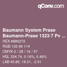 Color code: Baumann System Prase - Baumann-Prase 1323·7 Pv 1 | qconv.com