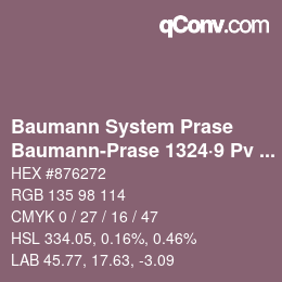 Code couleur: Baumann System Prase - Baumann-Prase 1324·9 Pv 1 | qconv.com