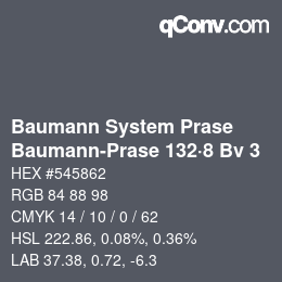 Code couleur: Baumann System Prase - Baumann-Prase 132·8 Bv 3 | qconv.com