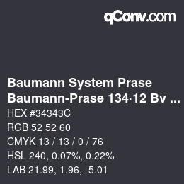 Color code: Baumann System Prase - Baumann-Prase 134·12 Bv 3 | qconv.com