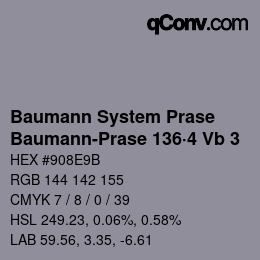 Código de color: Baumann System Prase - Baumann-Prase 136·4 Vb 3 | qconv.com