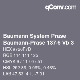 Código de color: Baumann System Prase - Baumann-Prase 137·6 Vb 3 | qconv.com