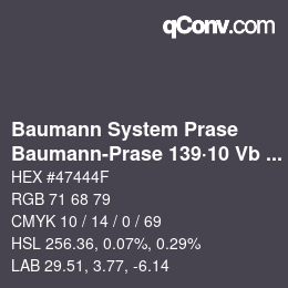 Code couleur: Baumann System Prase - Baumann-Prase 139·10 Vb 3 | qconv.com