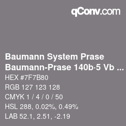 Farbcode: Baumann System Prase - Baumann-Prase 140b·5 Vb 3½ | qconv.com