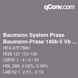 カラーコード: Baumann System Prase - Baumann-Prase 140b·5 Vb 3½ | qconv.com