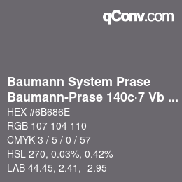 Código de color: Baumann System Prase - Baumann-Prase 140c·7 Vb 3½ | qconv.com