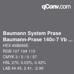 Código de color: Baumann System Prase - Baumann-Prase 140c·7 Vb 3½ | qconv.com