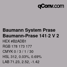 Code couleur: Baumann System Prase - Baumann-Prase 141·2 V 2 | qconv.com