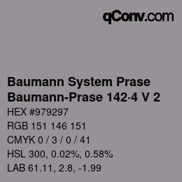 Code couleur: Baumann System Prase - Baumann-Prase 142·4 V 2 | qconv.com