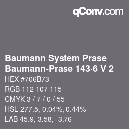 Code couleur: Baumann System Prase - Baumann-Prase 143·6 V 2 | qconv.com