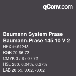 Código de color: Baumann System Prase - Baumann-Prase 145·10 V 2 | qconv.com
