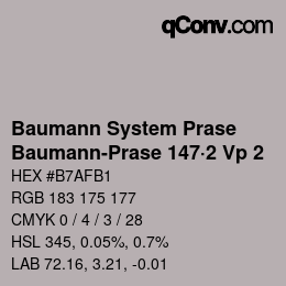 Color code: Baumann System Prase - Baumann-Prase 147·2 Vp 2 | qconv.com