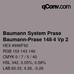 Code couleur: Baumann System Prase - Baumann-Prase 148·4 Vp 2 | qconv.com