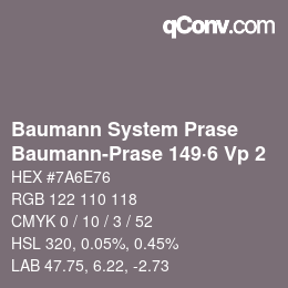 カラーコード: Baumann System Prase - Baumann-Prase 149·6 Vp 2 | qconv.com