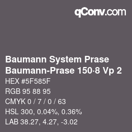 Color code: Baumann System Prase - Baumann-Prase 150·8 Vp 2 | qconv.com