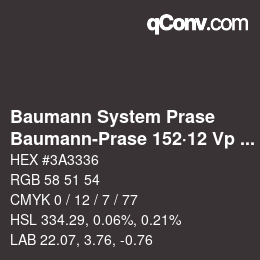 Color code: Baumann System Prase - Baumann-Prase 152·12 Vp 2 | qconv.com