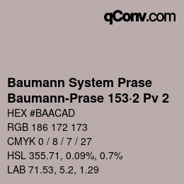 Code couleur: Baumann System Prase - Baumann-Prase 153·2 Pv 2 | qconv.com