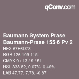 Color code: Baumann System Prase - Baumann-Prase 155·6 Pv 2 | qconv.com