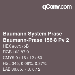 Code couleur: Baumann System Prase - Baumann-Prase 156·8 Pv 2 | qconv.com