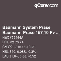 Código de color: Baumann System Prase - Baumann-Prase 157·10 Pv 2 | qconv.com