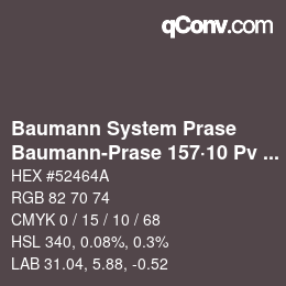 カラーコード: Baumann System Prase - Baumann-Prase 157·10 Pv 2 | qconv.com