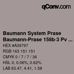 Farbcode: Baumann System Prase - Baumann-Prase 158b·3 Pv 2½ | qconv.com