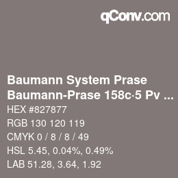 Color code: Baumann System Prase - Baumann-Prase 158c·5 Pv 2½ | qconv.com