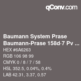 Farbcode: Baumann System Prase - Baumann-Prase 158d·7 Pv 2½ | qconv.com