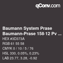 Color code: Baumann System Prase - Baumann-Prase 158·12 Pv 2 | qconv.com